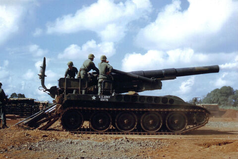 U.S. Army M 107 175mm SP Gun Battery A 1st Battalion 83rd Artillery Regt Camp Everett 1 ATF Nui Dat 4.67