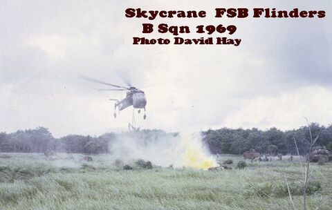 Sky Crane drops supplies to B Sqn 1969