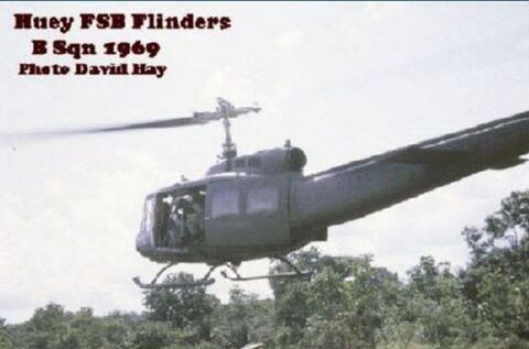 Chopper Lands at FSB Flinders B Sqn 1969