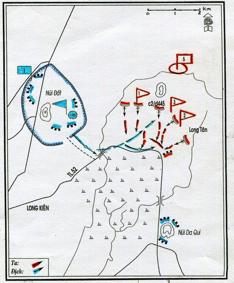 Sketch Map of the Battle of Long Tan - D445 \\"version\\"