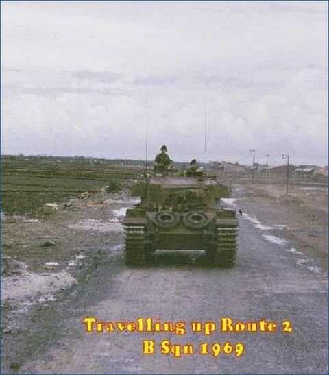 Tanks of B Squadron on Route 2 in 1969