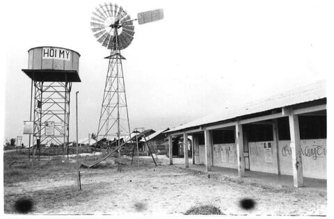 One of the windmills erected in villages in the province as a Civil Affairs project to provide reticulated water to the village.